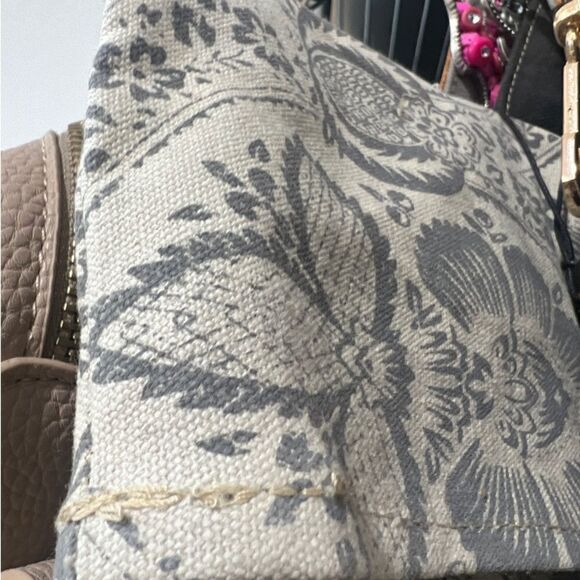 ‎Floral Canvas and Leather Backpack - Picture 3 of 3